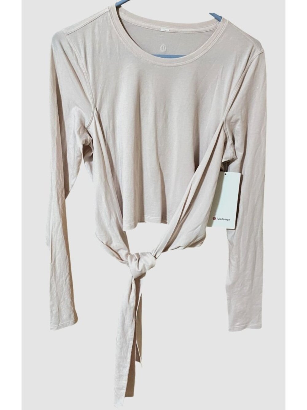 Lululemon Womens 8 Gather and Grow Long Sleeve Wrap Tie Cropped Top Athleisure